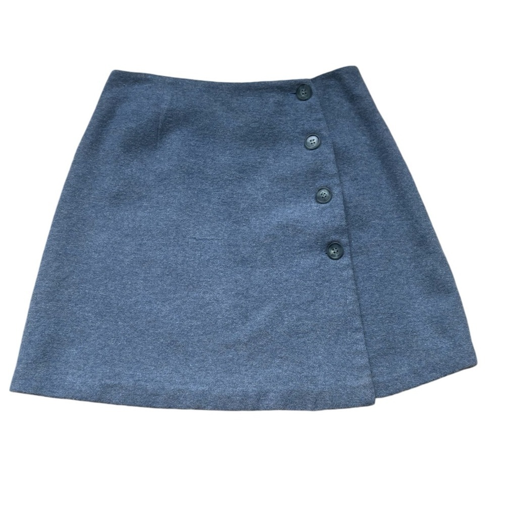 Jacob Vintage Blue Wool Wrap Skirt Size 3